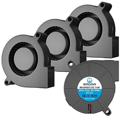 Image of WINSINN 50mm Blower Fan 5V 5015 Dual Ball Bearing 50x15mm Turbine Turbo Brushless High Speed (Pack of 4Pcs)