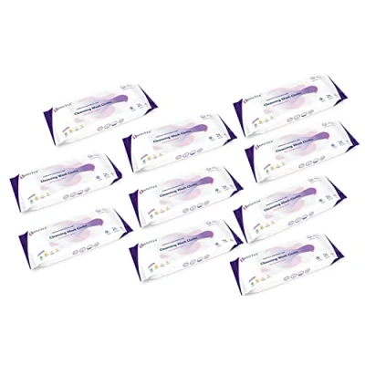 Image of 260x Omnitex Incontinence Cleansing Wash Cloths with Barrier Cream Microwaveable Rinse Free All in One Continence Care Wipes Cleans Nourish Protect Aloe Vera, Vitamins 10x 26pk