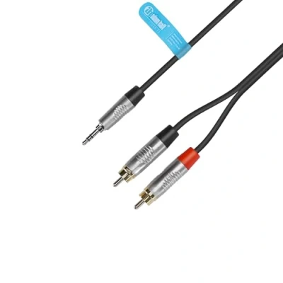 Image of Adam Hall 4 Star Series 1.5m Rean 3.5mm Jack Stereo to 2x RCA Male Audio Cable