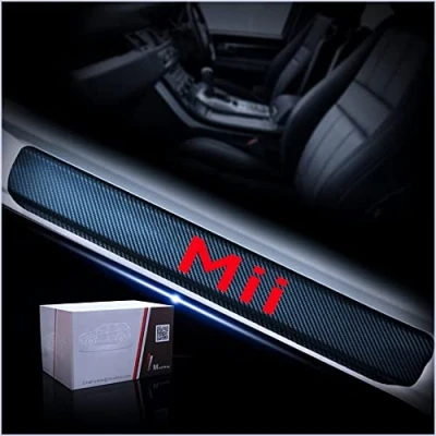 Image of Car Door Sill Protector for SE at MII 4PCS Scuff Plate Carbon Fiber Stickers Accessories