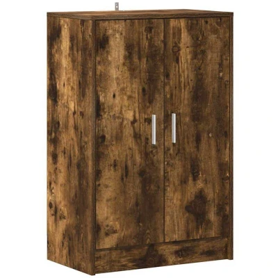 Image of vidaXL Shoe Cabinet Smoked Oak 60x35x92 cm Engineered Wood