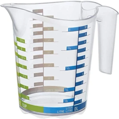 Image of Rotho, Domino, Measuring cup 1 l, Plastic (PP) BPA free, transparent, 1l (18,5 x 12,4 15,7 cm)