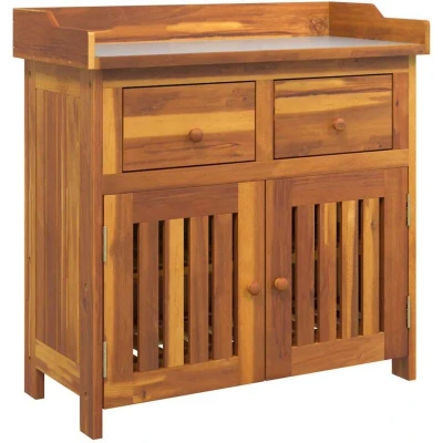 Image of vidaXL Garden Cabinet Brown 78 x 36.5 78cm Solid acacia wood