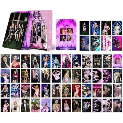 Image of GUNBAK Kpop Blackpink Lomo Cards Photocards 55Pcs Coachella 2023 New Album Card BP Mini Postcards Poster for Fans Gift