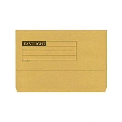 Image of ValueX Document Wallet Heavyweight, Half Flap Foolscap, Yellow, Pack of 50
