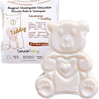 Image of Senso Naturale Solid Baby Bath Shampoo Gentle TEDDY Bear For delicate skin of infants and children Vegan Concentrate equivalent to 750 ml liquid