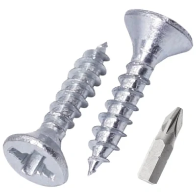 Image of SKIR&#039;CO (40 pcs) Zinc Plated Steel 3.5 x 16 mm Wood Screws, Pozidriv Countersunk Head, PZ Fully Threaded, Chipboard Screws