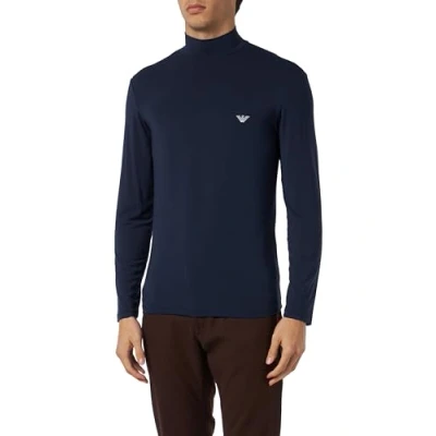 Image of Emporio Armani Men&#039;s Soft Modal Sweater Sweatshirt, Navy, M UK