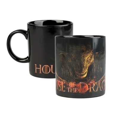 Image of Grupo Erik Heat Changing Mug House of The Dragon 35 cl 350 ml 11.8 oz Coffee Mug, Tea Cool Mugs Merchandise, Dragon, Game Thrones Gifts, Gifts