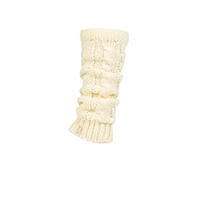Image of 1 Pair Cream Chunky Cable Knit Leg Warmers Ladies One Size Elle