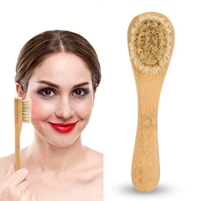Image of Facial Cleansing Brush, Face Scrub 1.1 * 5.7 1.1in Brush Scrubber, Wood Dry Lightweight Soft Body Exfoliating Travel Use for Home