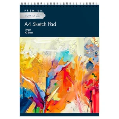 Image of Artists Sketch Pad Spiral Bound Artist Drawing Paper Durable Acid Free Sketchbook for Adults &amp; Teens Natural White Sketching Writing Painting Art Supplies 170gsm Cartridge (A, A4)