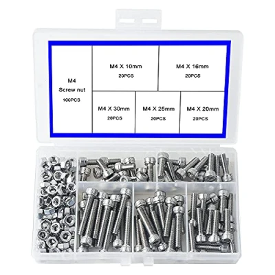 Image of newlng M4 Nuts And Bolts Set 304 Stainless Steel Hexagon Socket Head Cap Screws Screw Mechanical Parts Bolt Nut Combination Box