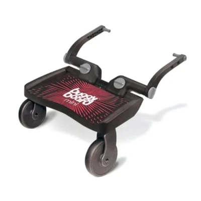 Image of Lascal BuggyBoard Mini Universal Buggy Board, Compatible with 99% of Pushchairs Pram Accessory for Children from 2 6 Years Red