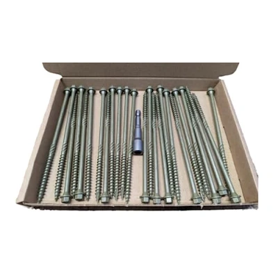 Image of Box 25 AJFixings Timber Hex Head Exterior Green Decking Frame Fixing Screws (125mm)