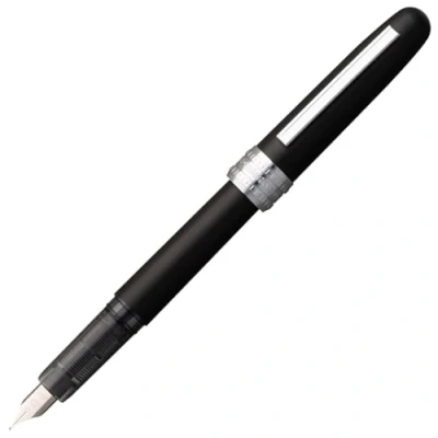 Image of PLATINUM Plaisir PGB 1500#1 Fountain Pen/Medium Nib/Colour: Black Mist/Handmade/with Gift Box/Fountain Pen