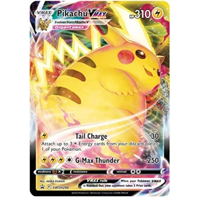 Image of Pokemon V Large, Jumbo XXL Card, Promotional Official English Language Card (Pikachu VMAX SWSH286)