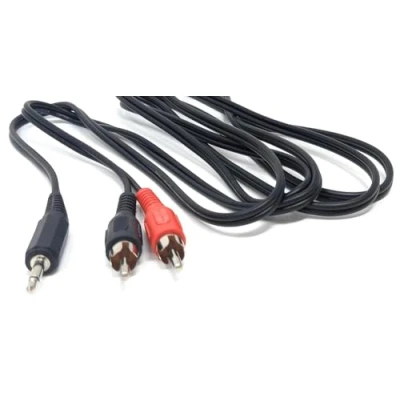 Image of DRUT 1m 3.5mm Mono Male Jack Plug to 2 x RCA Phono Red/Black Plugs Audio AUX Lead Cable (3.3ft)