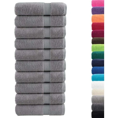 Image of vidaXL Premium Hand Towels SOLUND 10pcs Grey 50x100cm 600gsm