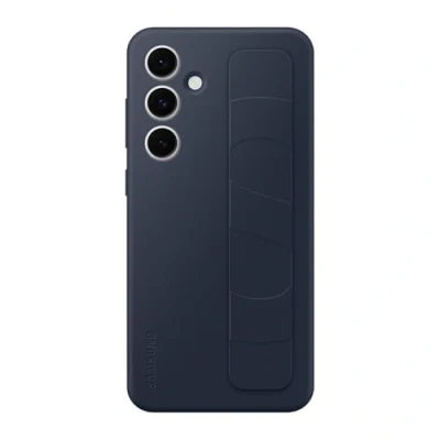 Image of Samsung Standing Grip Silicone Back Cover Dark Blue Galaxy S24 FE