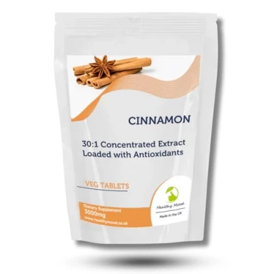 Image of Cinnamon 90 Tablets High Strength Bark Extract Supplement for Healthy Blood Sugar, Heart Health, and Antioxidant Support