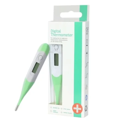 Image of Digital Thermometer For Adults and Children Flexible Tip, Fever Alarm, Water Resistant Provides Instant Results, Oral or Underarm Measurements