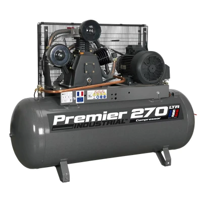 Image of Sealey Premier Air Compressor 270L Belt Drive 7.5hp 3ph