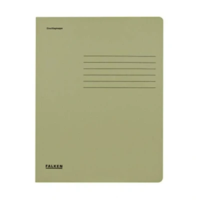 Image of Exacompta Ref 80001464001F FALKEN Recycled 3 Flap Folders A4 (210 x 297mm) in Size, 320gsm Manilla, Holds Up To 200 Sheets Grey (Pack of 25)