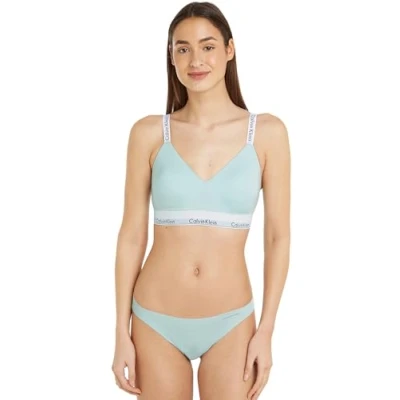 Image of Calvin Klein Women Light Lined Bralette Soft Moulded Cups, Turquoise (Island Reef), M