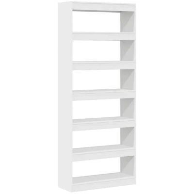 Image of vidaXL White Bookshelf Engineered wood 80 x 30 198 cm Storage