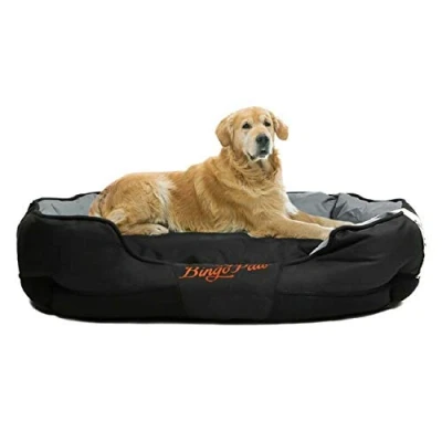 Image of BingoPaw Waterproof Dog Bed XX Large: Removable Washable Puppy Basket Cushion Scratch Proof Oxford Fabric Water Resistant Pet Sofa Beds for Extra Large Dogs Black XXL(130X90cm)