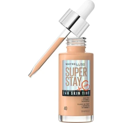 Image of Maybelline Super Stay Skin Tint Foundation, With Vitamin C*, Foundation and Skincare, Long Lasting up to 24H, Vegan Formula, Shade 40