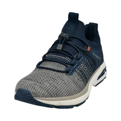 Image of bugatti Parry Trainers, Men&#039;s, Size: 6.5, Dark blue/taupe Imitation leather/ textile
