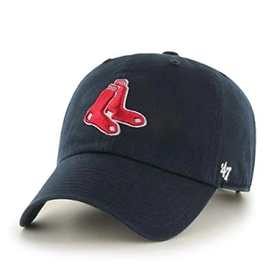 Image of 47 MLB Boston Red Sox CLEAN UP Cap 100% Garment Washed Cotton Relaxed Fit Unisex Baseball Premium Quality Design and Craftsmanship by Generational Family Sportswear Brand