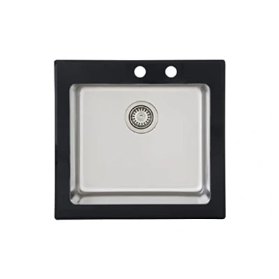 Image of respekta New York Single Glass Sink 55 x 53 cm, Black