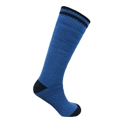 Image of undercover lingerie Mens Heat Machine Thermal Socks 1160 Blue with Navy Heel/Toe (Longer Length)