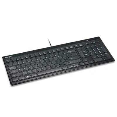 Image of Kensington Wired USB 3.0 Keyboard Advance Fit Quiet Full Size Slim with QWERTZ German Layout for Windows and Mac, Plug Play (K72357DE)