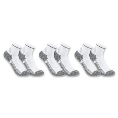 Image of Carhartt Men&#039;s Force Midweight Sock 3 Pack, White, X Large