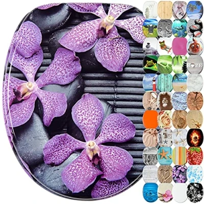 Image of Sanilo Toilet Seat, Wide Choice of Beautiful Seats, Stable Hinges, Easy to Mount (Vanda)