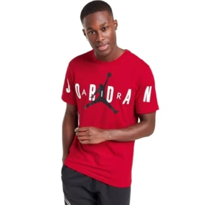 Image of NIKE Men&#039;s Air Jordan Stretch T Shirt DV1445 Red Tee (UK, Alpha, M, Regular, Red)