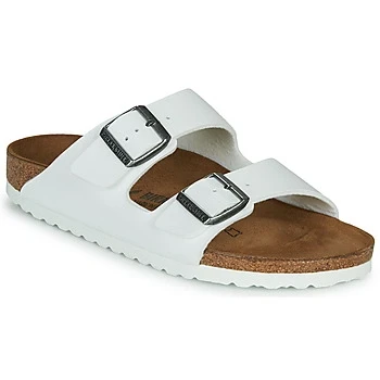 Image of Birkenstock Men&#039;s Arizona White, Birko Flor Slippers, 9 UK