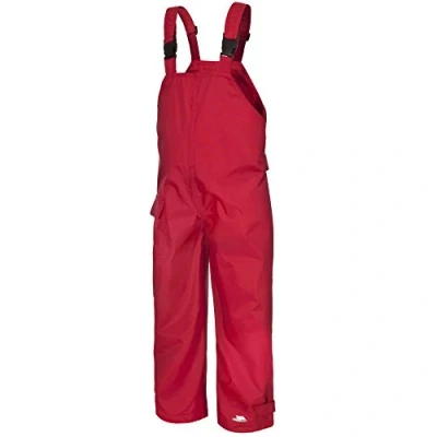 Image of Trespass Kids Waterproof Dungarees RAIN Over Trousers (2 3 Years, Red)