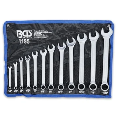 Image of BGS 1195 Combination Spanner Set Inch Sizes 1/4&quot; 15/16&quot; 12 pcs.