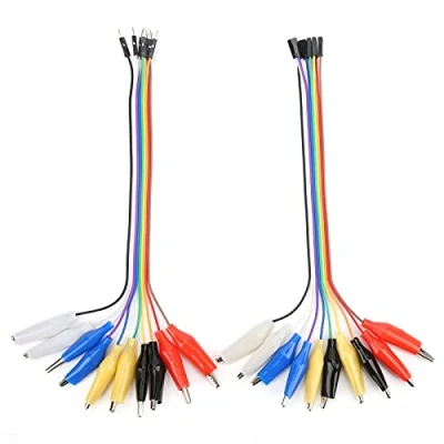 Image of ViaGasaFamido Crocodile Clip to Jump Wire, Jumper Wire Male 20pin Male/Female Breadboard Test Lead Cable 20cm,Industrial Connector