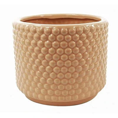 Image of Leaf Ceramic Indoor Cachepot Planters, 12.5cm Dusty Pink