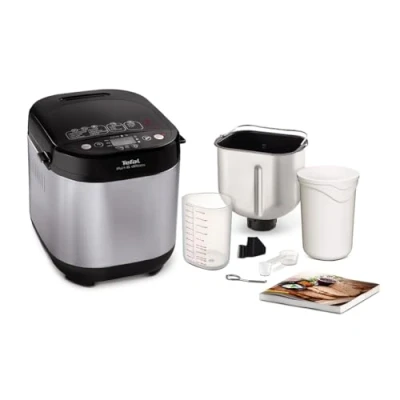 Image of Tefal Breadmaker With Yoghurt Pot Accessory, 15 Hours Delay Start, Kitchen, 20 Auto Programs, Gluten Free, Sourdough Bread, White Pizza Dough, Porridge, Brioche Crust Settings, PF240E40