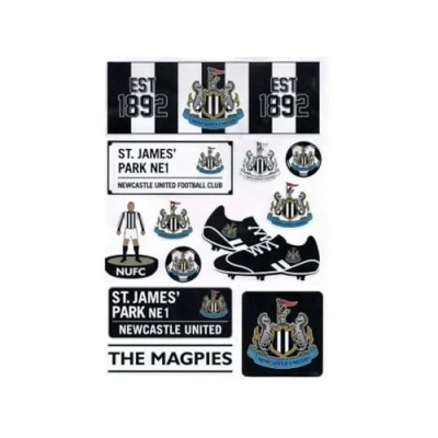 Image of Newcastle United FC A4 Sticker Set, 12 Assorted Designs, Gloss Finish, 46g