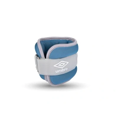 Image of Umbro Weight Cuffs Weights for Legs and Arms Pack of 2 500 g Adjustable with Velcro Fastener Comfortable Fit Grey/Blue