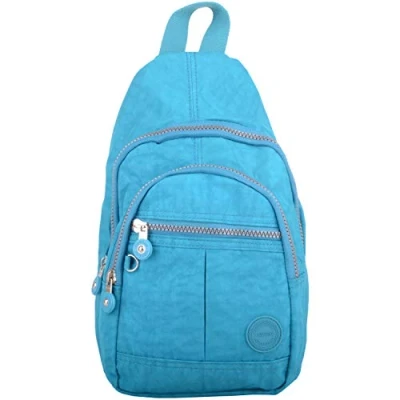 Image of Valita Mens/Womens Crinkled Nylon Handy Practical Tavel Ruck Sack/Back Pack Turquoise