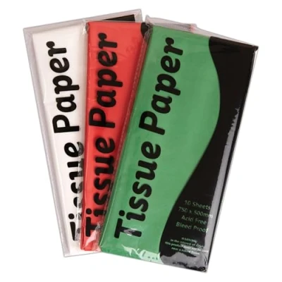 Image of Stephens Tissue Paper, Red, Green, White, 750 x 500mm (30 20 Inches), 90 Sheets for Christmas Wrapping Craft, Arts, Gift Boxes &amp; Bags, Paper Packaging,